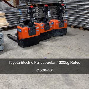 Toyota Electric Pallet Trucks 1300Kg Rated Used