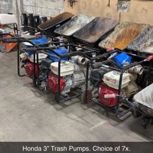 Honda 3" Trash Pump Complete with Both Hoses Used