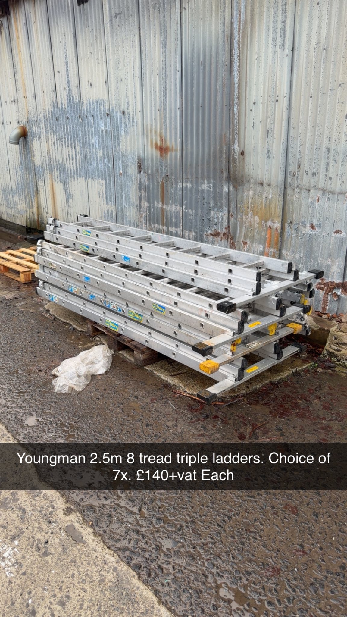 Youngman 2.5m 8 Tread Triple Ladders Used
